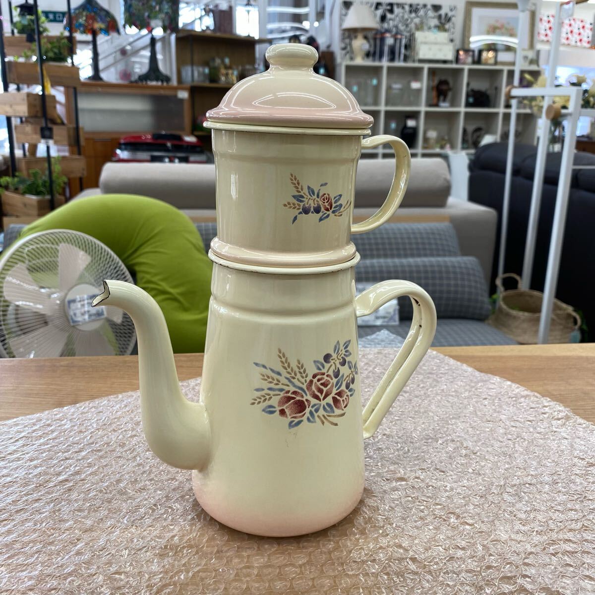 希少品 マニー 2段式 コーヒーポット ホーロー アンティークポット 664拍卖