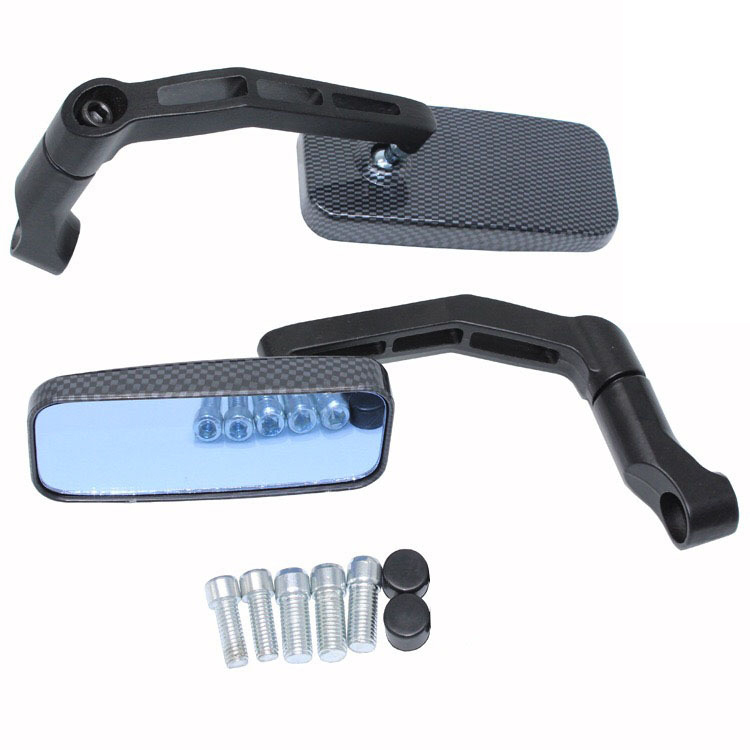 汎用品 カーボンミラー スクエア型 車鏡 バイク カッコウイイ拍卖