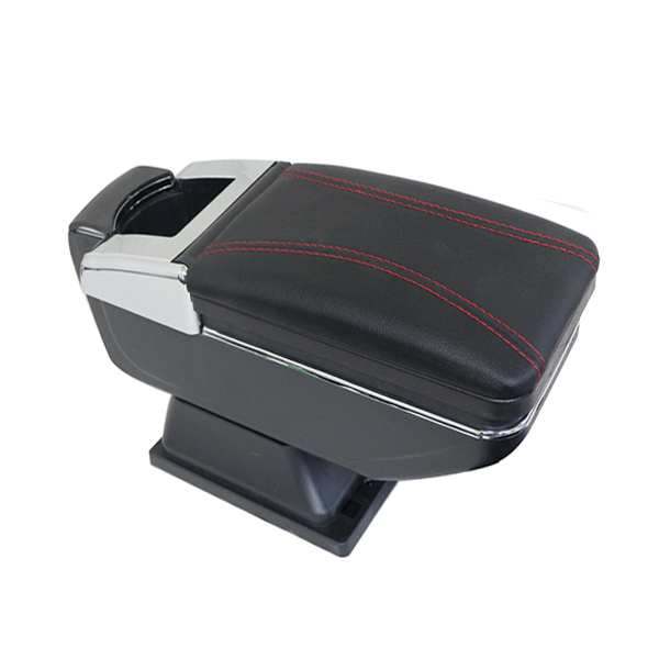 日産 ノート E12 X/プレミア/メダリスト 対応 アームレスト ブラック 赤糸 メッキ 肘置き 伸縮式 コンソールボックス ドリンクホルダー拍卖