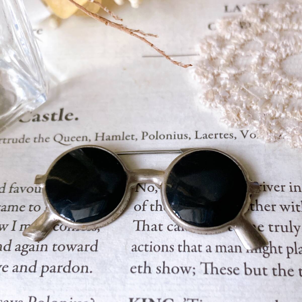 ミニサングラス ピンバッジ 安全ピン☆vintage jewelry accessoriesR0536 拍卖