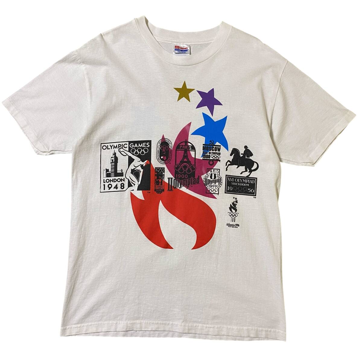 アメリカ古着 90s アトランタオリンピック 半袖 Tシャツ ヴィンテージ Hanes ヘインズ 【SE151】拍卖