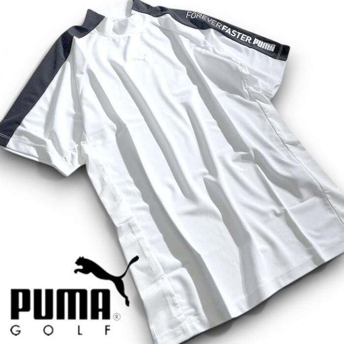 PUMA プーマ ゴルフ 定価1.2万 ICELIVE メッシュ切替 ストレッチ モックネック 半袖 カットソー ゴルフウェア 627606 L 02 ▲028▼50423w02拍卖