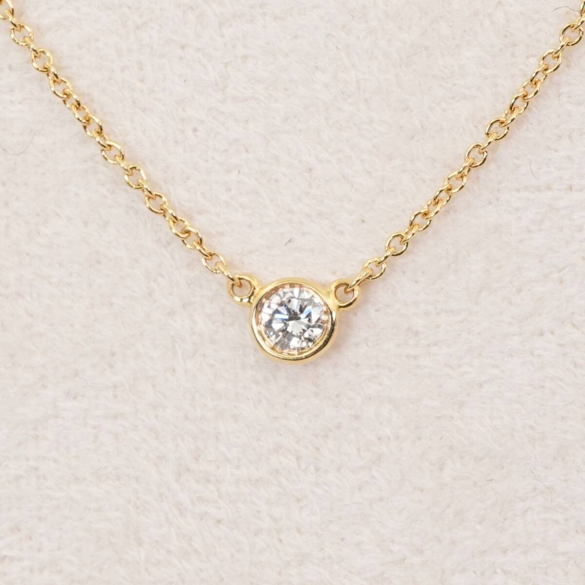 美品 ティファニー バイザヤード K18 ダイヤ ネックレス/24-4222拍卖