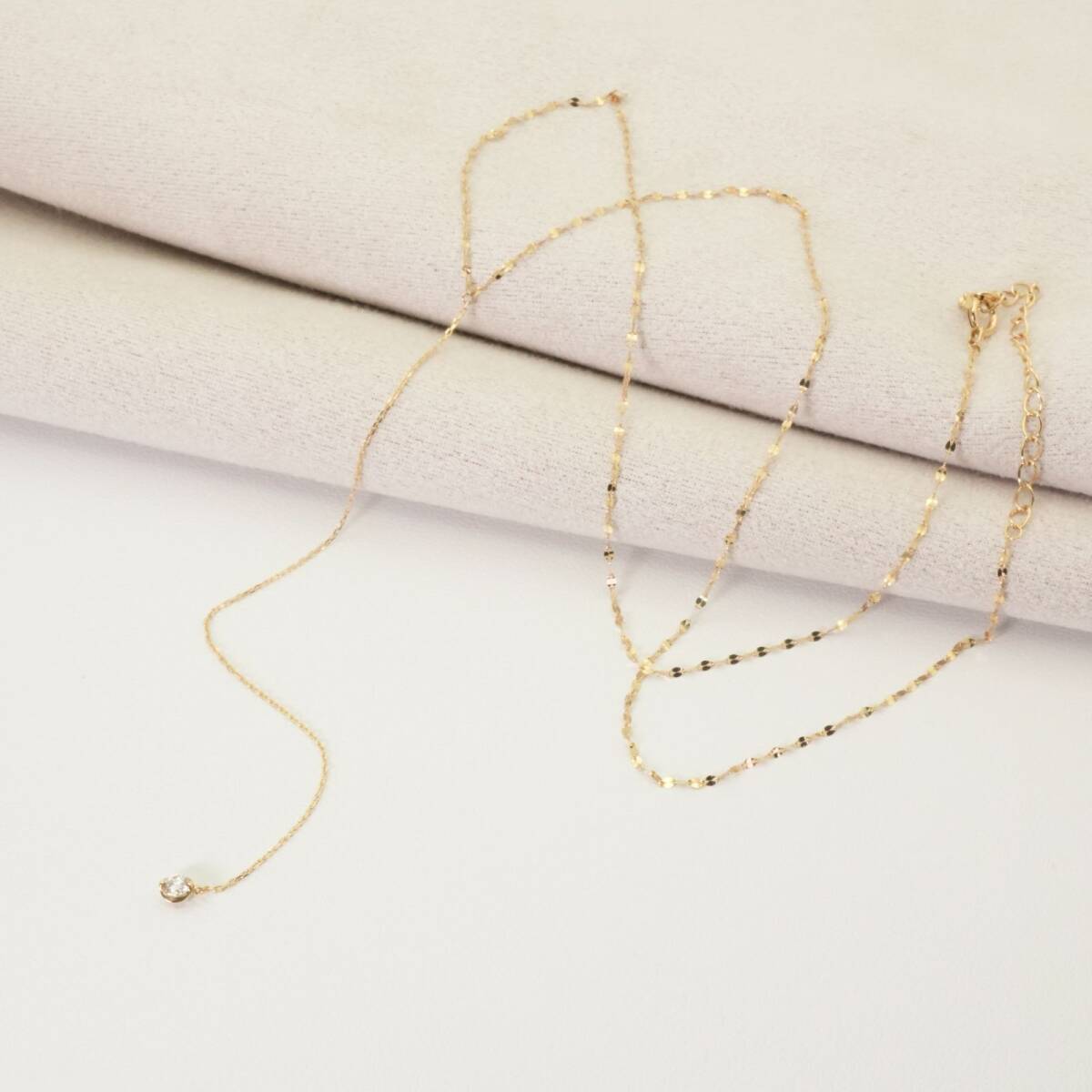 美品 スタージュエリー Y字 ネックレス K18 ダイヤモンド/24-5751S拍卖