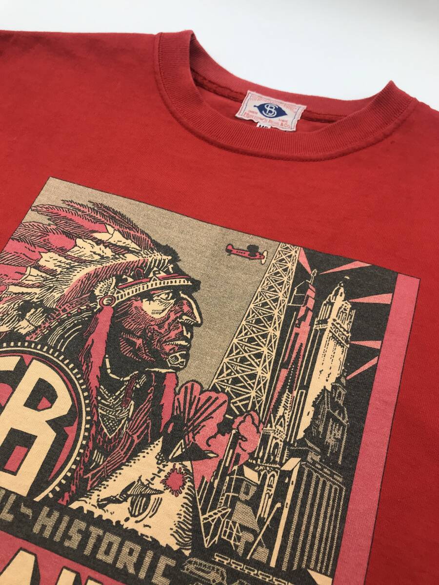 【日本製】フェローズ ストーミーブルー 半袖Teeシャツ Pherrow's STORMYBLUE/赤/M/リアルマッコイ フリーホイラーズ拍卖