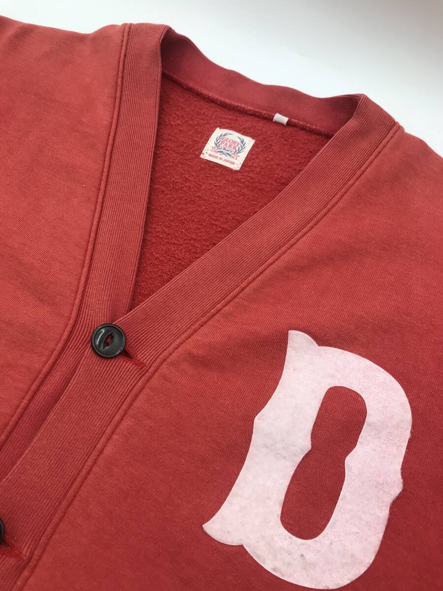 【日本製】フラットヘッド FLAT HEAD GLORY PARK スウェットカーディガン/赤/40/リアルマッコイ バズリクソンズ拍卖
