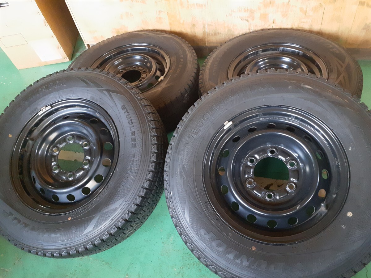 2020年製 バリ溝スタッドレス 200系ハイエース純正ホイール ダンロップウィンターマックス 195/80R15 107/105L LT 4本 6穴 139.7拍卖