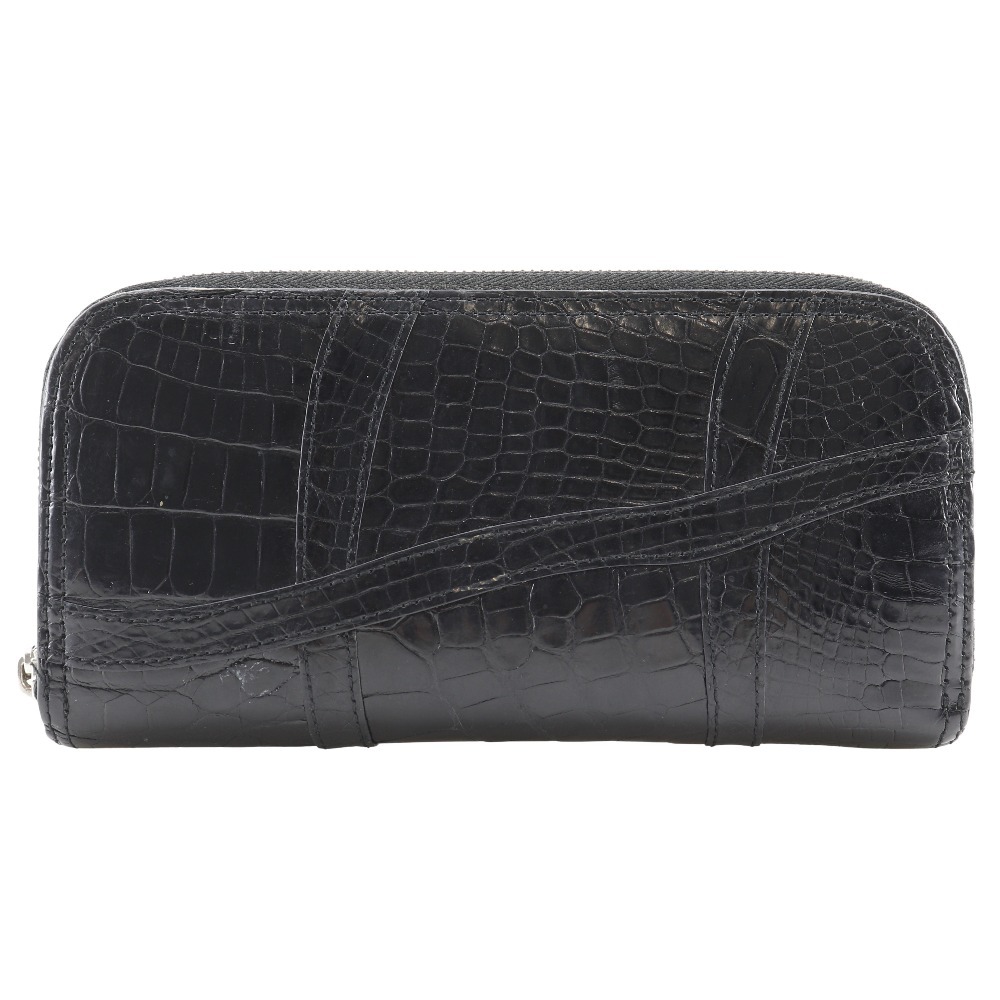長財布 クロコダイル 黒 メンズ【R142525002】中古拍卖