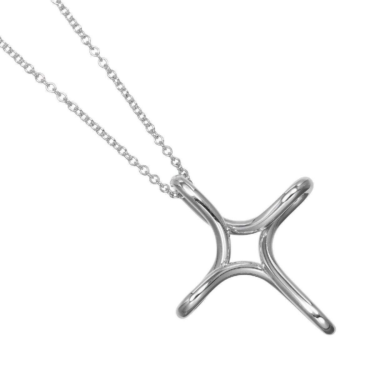 ティファニー TIFFANY&Co. オープンクロス ネックレス シルバー925 約3.25g【I132525084】中古拍卖
