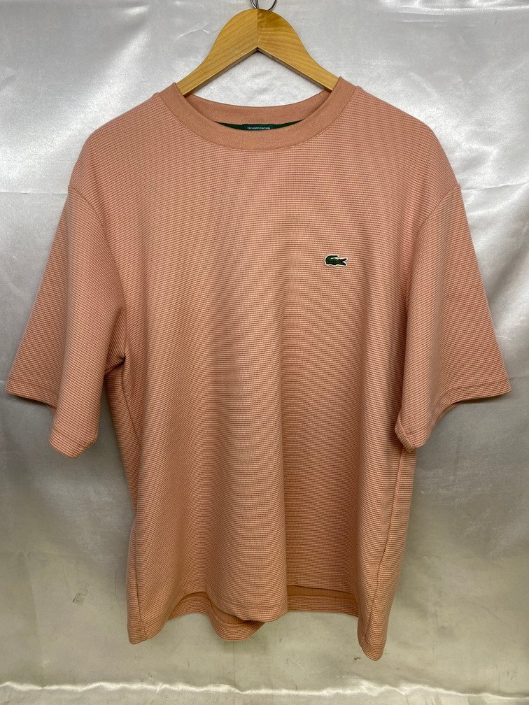 LACOSTE ×JOURNAL STANDARD ラコステ ワッフルTシャツ SMU HEAVY PIQUE TEE TH230MJ サイズ: M カラー: ピンク 美中古品 メンズ トップス拍卖