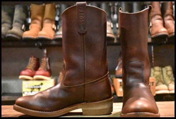 【7E 美品 08年】レッドウィング 8159 ペコス 茶 ブラウン アンバー ハーネス プルオン 1155 ブーツ redwing pecos HOPESMORE拍卖