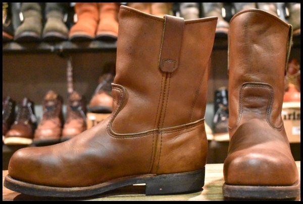 【7.5EE 良品 86年】レッドウィング 966 ペコス スチールトゥ ブラウン 茶 プルオン ブーツ pecos redwing HOPESMORE拍卖