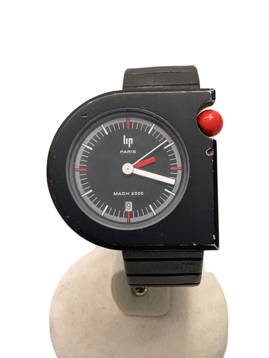 lip◆クォーツ腕時計/アナログ/ラバー/BLK/BLK拍卖