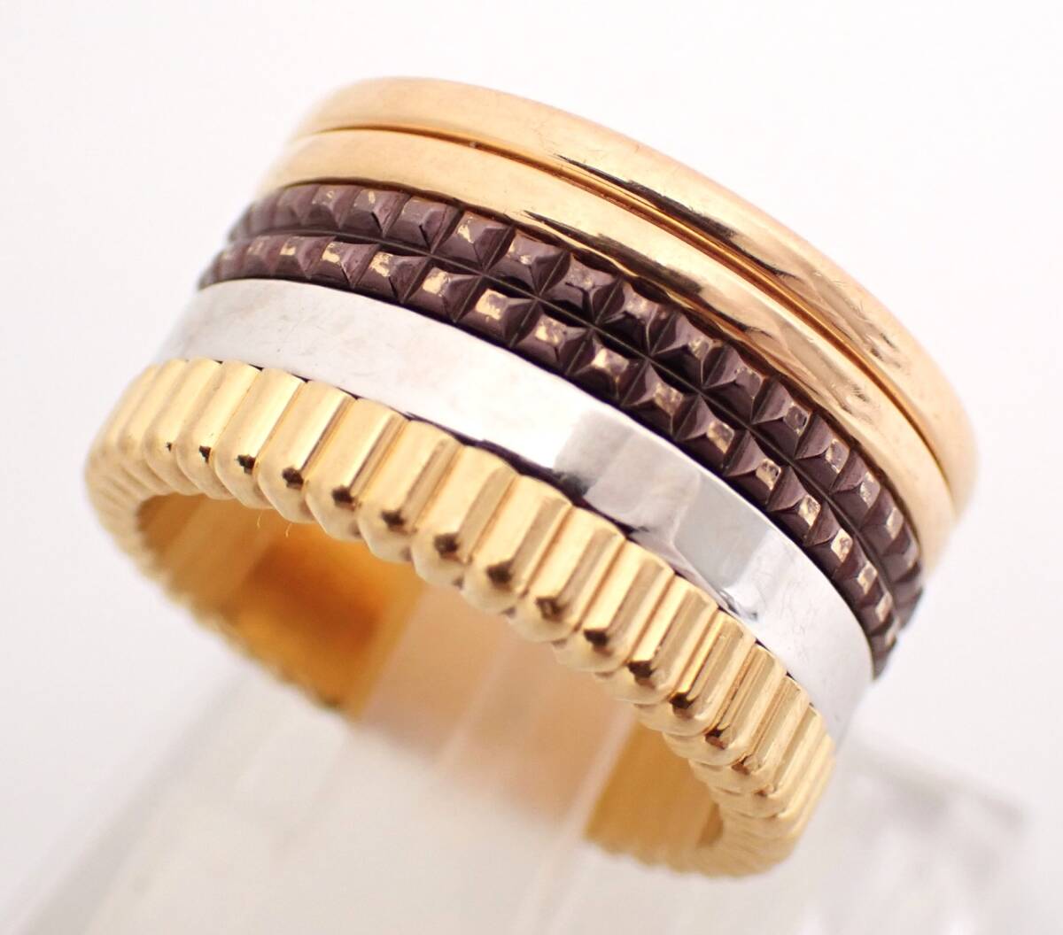 BOUCHERON(ブシュロン) キャトルリング K18YG/WG/PG 17.8g スリーカラー 10号 18金 イエロー ホワイト ピンク ゴールド拍卖