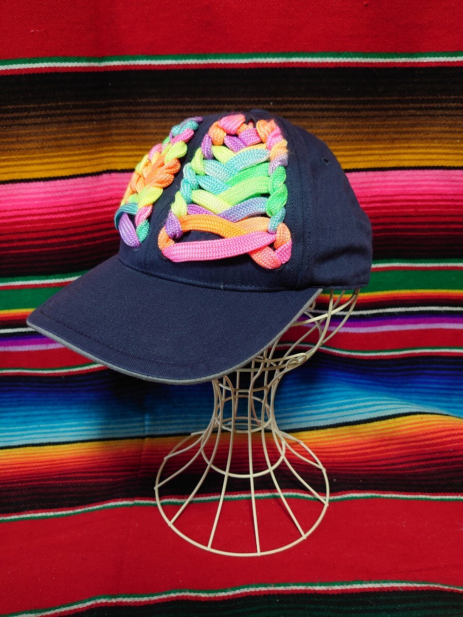 adidas STELLA SPORT LACE CAP アディダス ステラ スポーツ レース キャップ 極美品 フリーサイズ ネイビー レインボーカラー AI7875 拍卖