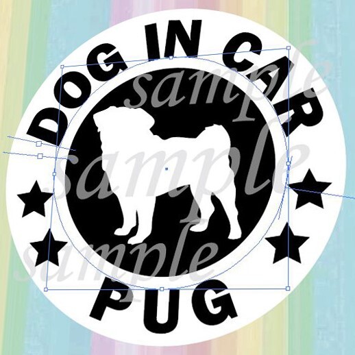 犬(パグ)マグネット ステッカー 防水 車用【匿名配送】拍卖