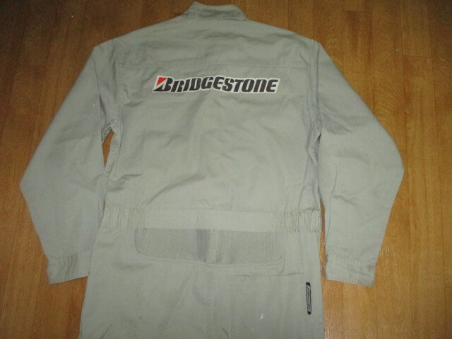 BSブリジストン サイズ不明(LL相当) ビンテージ 赤パッチ・昭和・レーシングスーツ風・作業ツナギ 中古 旧車ブリヂストン拍卖