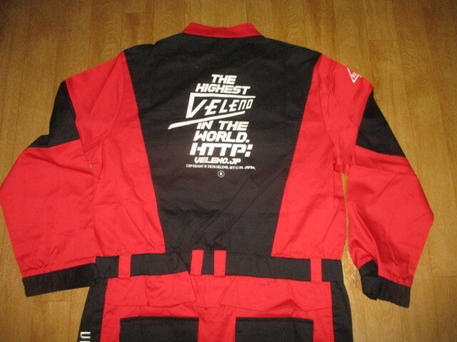 ヴェレーノ VELENO 黒赤 サイズXL 刺繍入り 作業ツナギ 未使用 デッドストック ロードバイク・ライト・フォグランプ拍卖