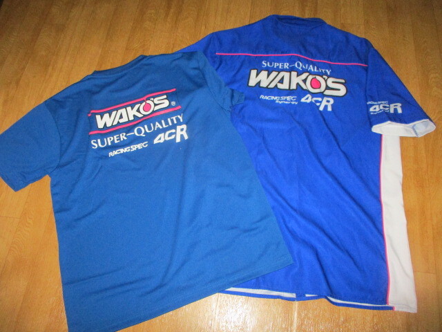 ワコーズ4CR レーシング・スーパーGT ドライ襟付き・ピットシャツ 2着 新同美中古・デッドストック サイズXL ジャケット拍卖