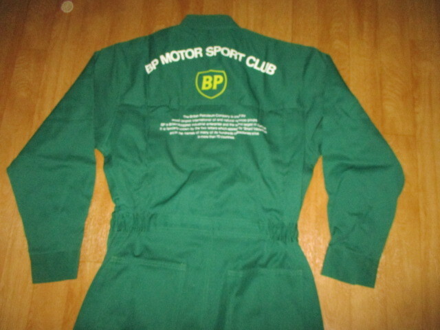 BPブリティッシュ・ペトロリアム モーターオイル ビンテージ 刺繍ロゴ入り メンテナンス作業ツナギ 未使用サイズL デッドストック拍卖