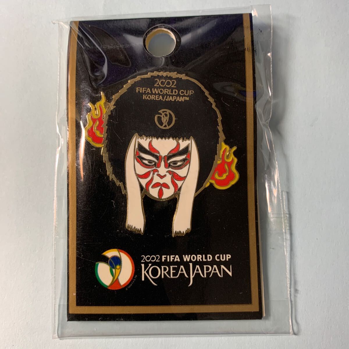 FIFA 2002 ワールドカップ 日韓 ピンバッジ バッチ サッカー 歌舞伎ピン 日本 韓国 W杯 伝統 芸能 拍卖