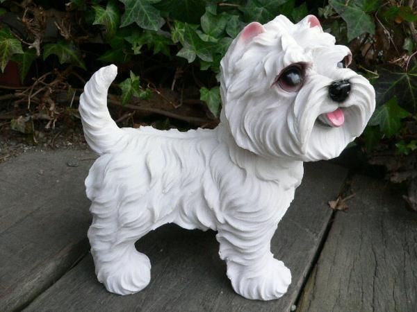 犬の置物 ホワイトテリア おまけ付 いぬ イヌ 動物 696H ガーデン オーナメント ガーデニング オブジェ リアル ディスプレィ拍卖