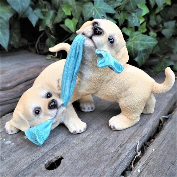 犬の置物 ラブラドール ペア T14257 いぬ イヌ 動物 インテリア オーナメント ガーデン オブジェ 庭 雑貨 ガーデニング拍卖