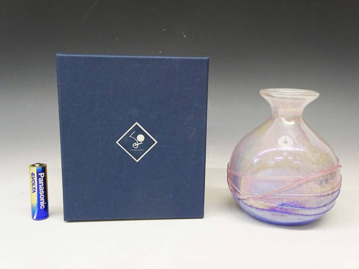 ◆(NS) グラススタジオ プチポット 萌ぎ 花瓶 花びん 花入れ 花器 一輪挿し フラワーベース 小樽 ガラス 硝子工芸 インテリア雑貨 ※蓋欠品拍卖