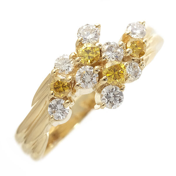 送料無料 本物 ダイヤモンドリング 指輪 K18YGイエローゴールド ダイヤ0.60ct 13号 仕上げ済み レディースアクセサリー おしゃれ キラキラ拍卖