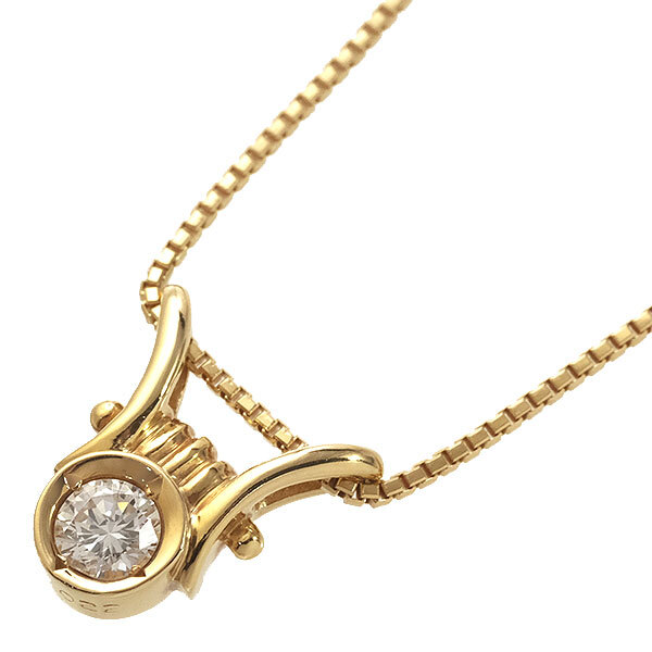 送料無料 本物 ダイヤモンドネックレス K18YGイエローゴールド ダイヤ0.22ct ペンダント レディースアクセサリー おしゃれ 上品 キラキラ拍卖