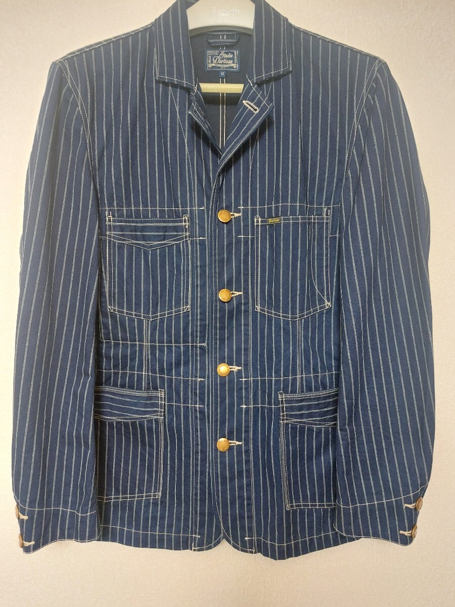 ステュディオ ダ ルチザン カバーオール サイズ42 ミスターレイルロード タブルウォバッシュジャケット スタディオ ダルチザン拍卖