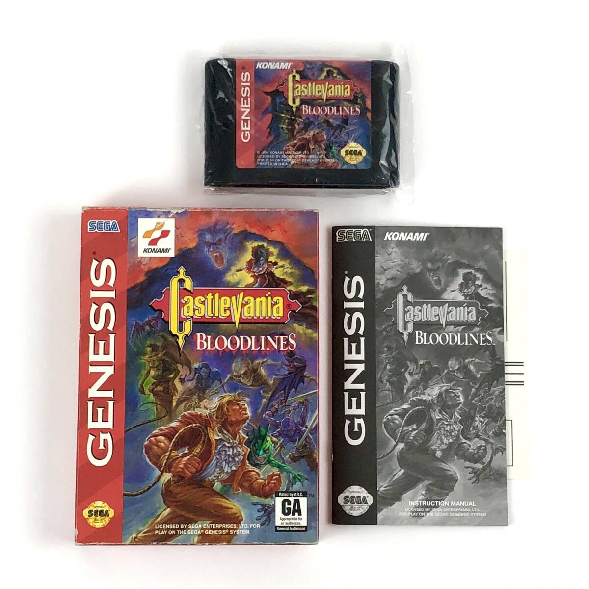 【送料無料】 北米版 セガ メガドライブ ジェネシス版 Castlevania Bloodlines / バンパイアキラー 箱説・ハガキ付き 痛みあり コナミ拍卖