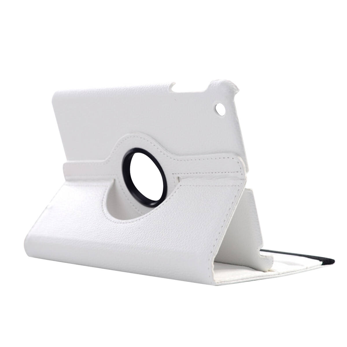 iPad mini 専用 360度回転式 スタンド機能付き タブレットケース フルラップレザーケース タブレットアクセサリー ホワイト ;J578;拍卖