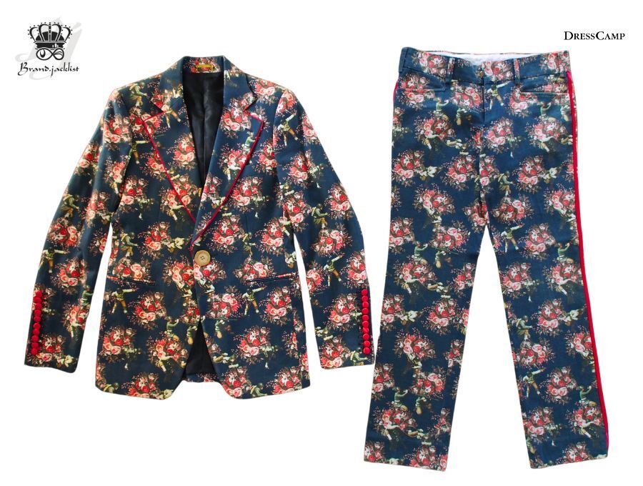 PHENOMENON DRESSCAMP Liquor セットアップ スーツ フラワーカモ 46サイズ メンズ【Used 極上品】拍卖