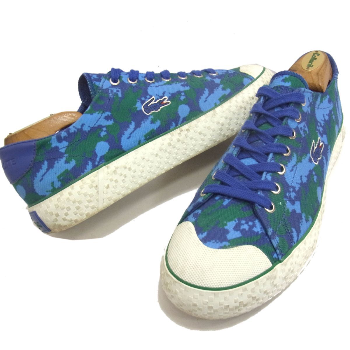 ☆LACOSTE×MINECRAFT キャンバススニーカー メンズ 靴 ローカットGRIPSHOT 1022 1 MIN カモフラ柄拍卖