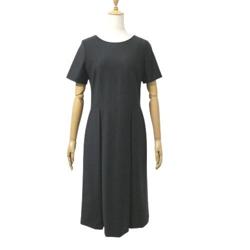 ☆セオリーリュクス 美品 定4.3万 半袖ワンピース 黒 ブラック 38 M 日本製 / Executive Rafaela/ 9905531 / Theory luxe ◆TS5拍卖