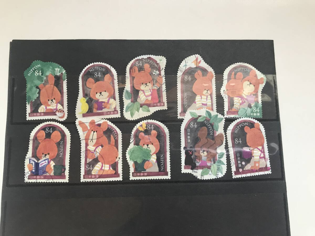 使用済み切手★絵本の世界シリーズ 第6集 くまのがっこう 10種完★送料85円拍卖