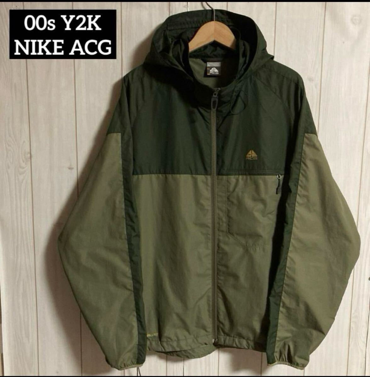 00s NIKE ACGテックマウンテンパーカーY2KシェルフードジャケットL拍卖