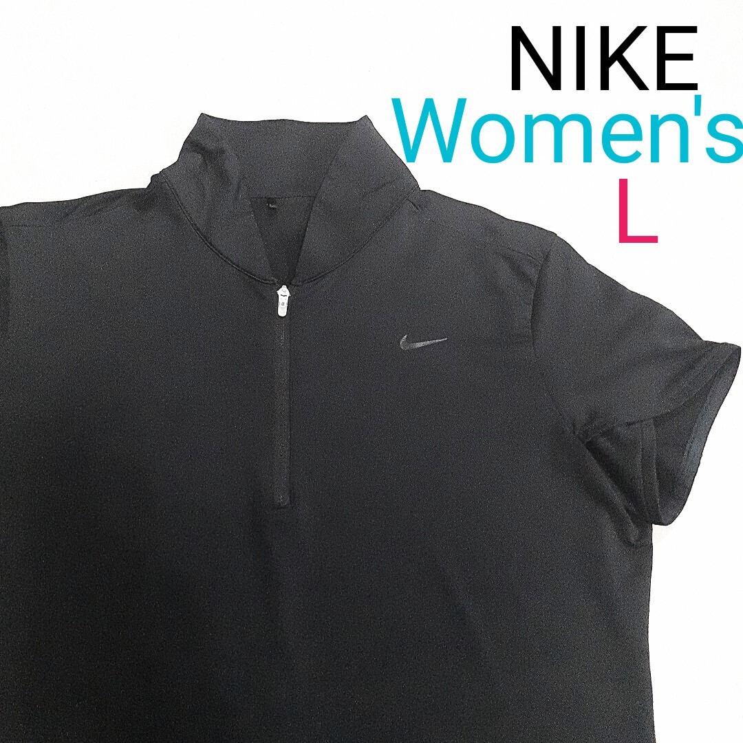 【超美品】NIKE GOLF ナイキゴルフ レディースL ゴルフ半袖ポロシャツ ゴルフポロシャツ ゴルフシャツ ゴルフウェア ブラック拍卖