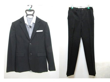 ビームス セレモニースーツ3点セット 160サイズ ブラック 3001-5680 waltz by BEAMS DESIGN 中古 ■80拍卖