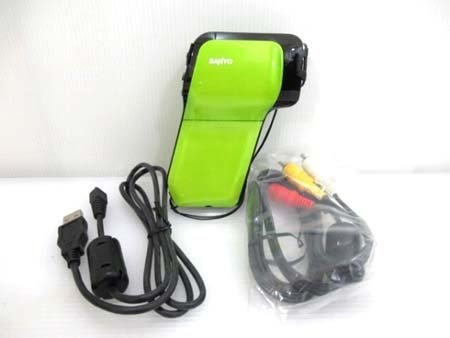 サンヨー SANYO デジタルムービーカメラ ザクティ Xacti DMX-CG11 グリップタイプ 2009年製 箱取扱説明書無し ノーチェックジャンク品 ■拍卖