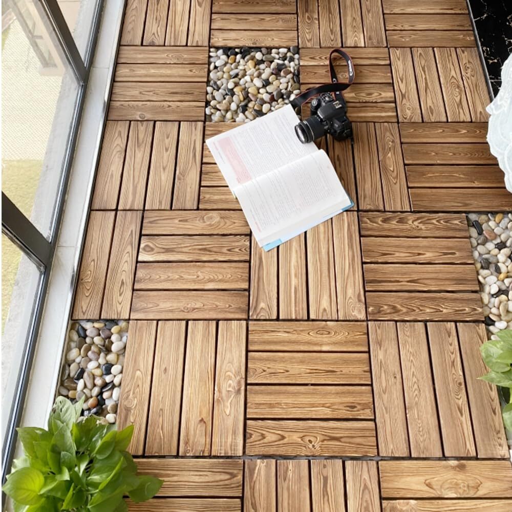 【新品】 ウッドデッキ 置くだけ 防腐 連結 天然木 7枚 ウッドパネル セット 商品数: 30枚拍卖