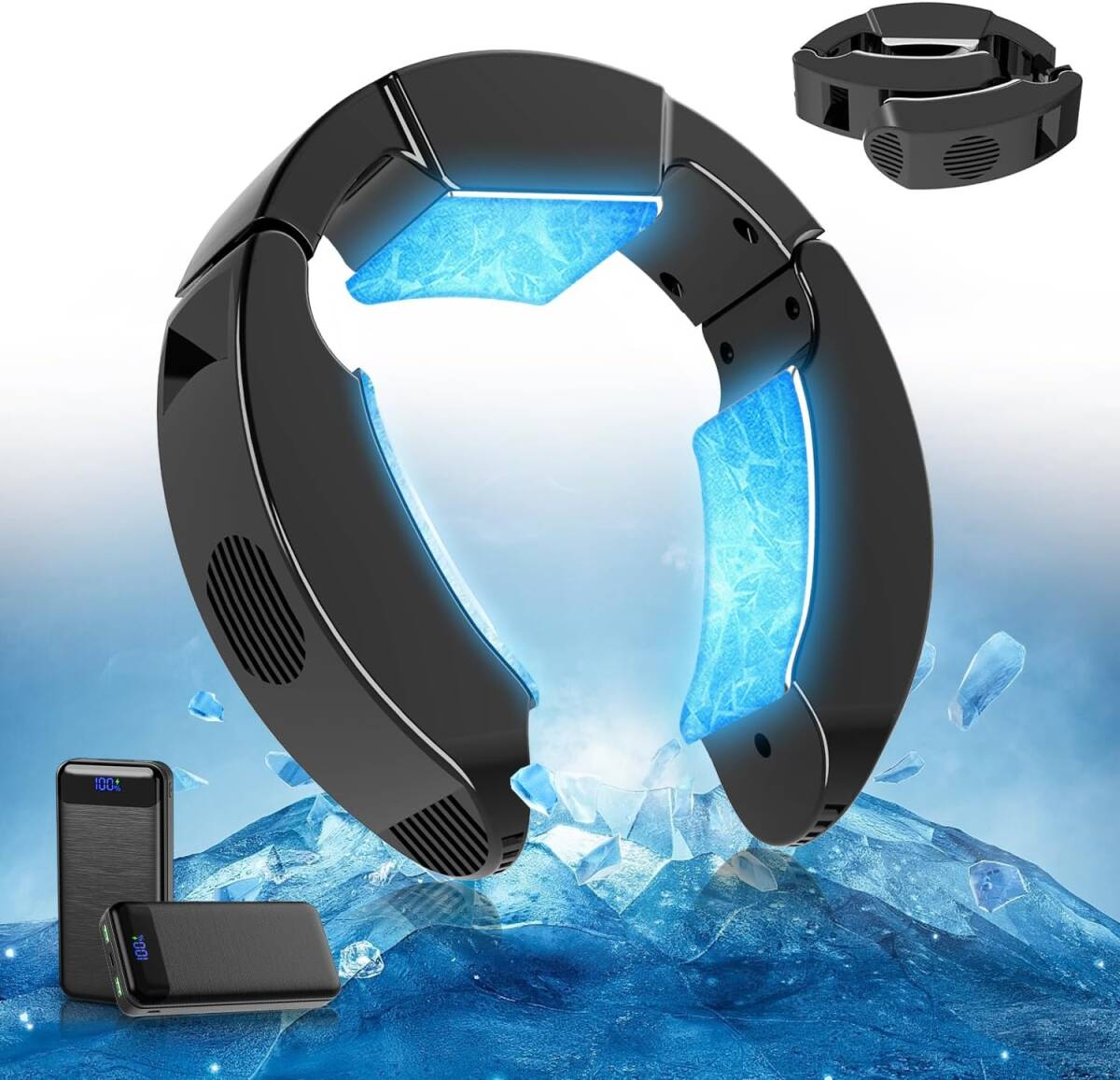 【新品】 ネッククーラー 冷却プレート 【2025新登場&-17℃瞬間冷却&30000mAh モバイルバッテリー付き】 ペルチェ素子 首掛けクーラー 拍卖