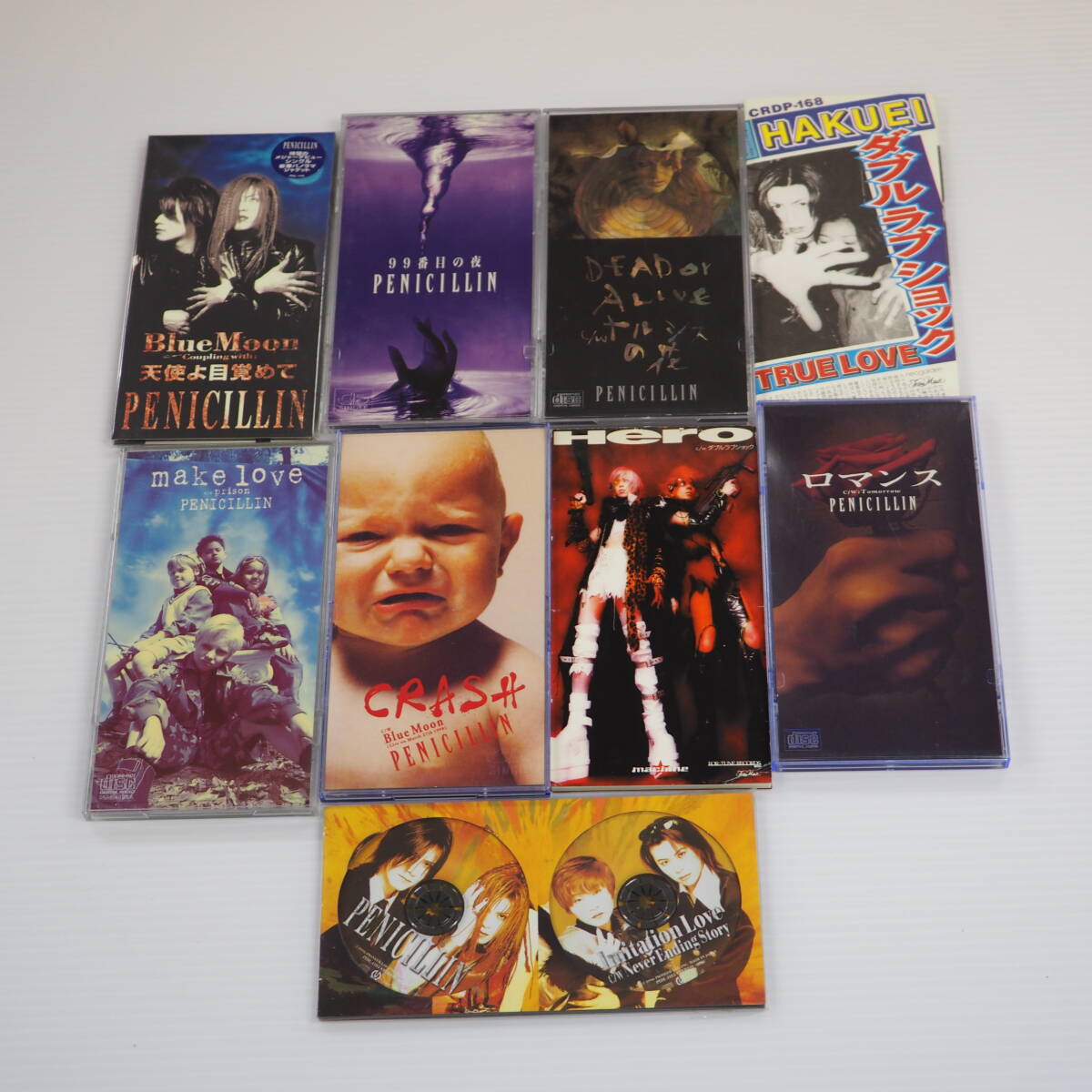 39 CD 8cm PENICILLIN ペニシリン まとめ売り シングル DEAD or ALIVE 99番目の夜 Bluemoon makelove CRASH ロマンス Imitation LOVE拍卖
