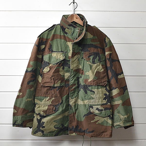 US ARMY 米軍 M-65 フィールドジャケット S 80s ビンテージ ウッドランド カモ 迷彩 ユーティリティー ミリタリー 古着 SCOVILL|25d0164拍卖