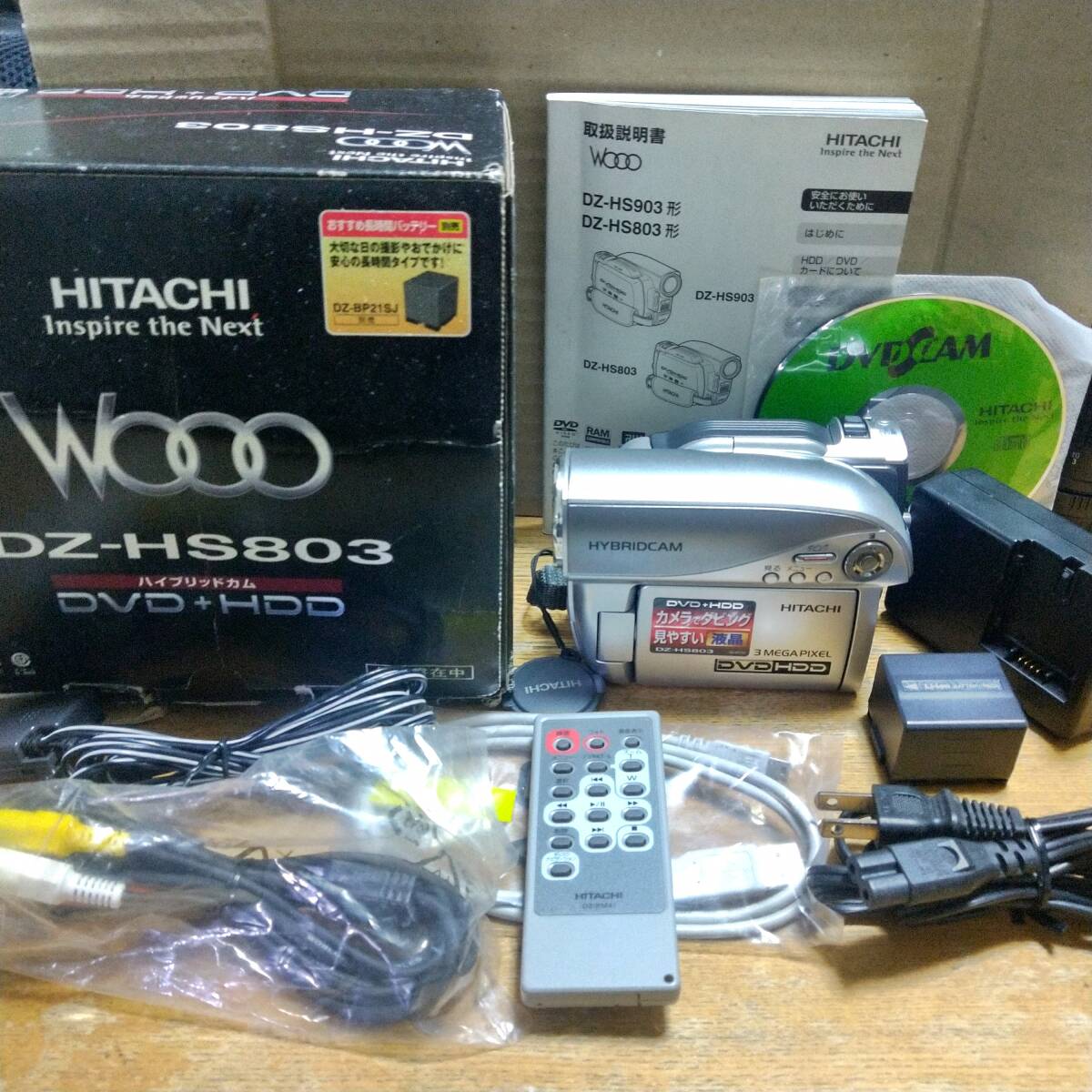 【美品】★日立 HITACHI ハイブリッドカム DVD+HDD DZ-HS803 付属揃い完動品★拍卖