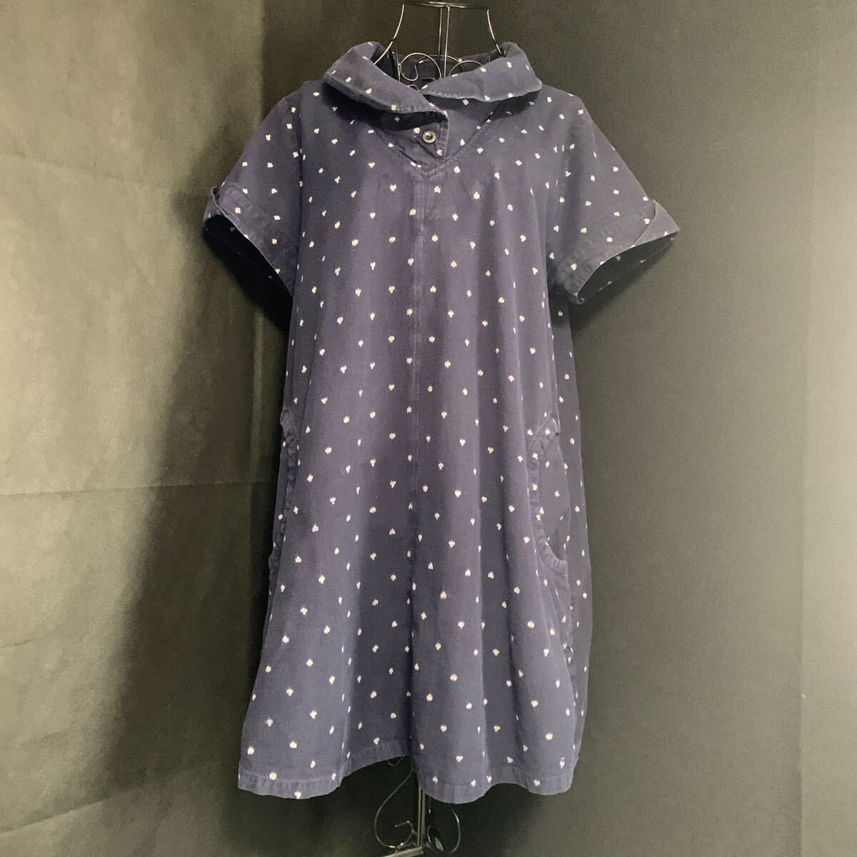 ☆藍暦 AIGOYOMI ワンピース 生地 リメイク素材 ハンドメイド 古布 型染め 絣 雪ん子 パッチワーク カスリ かすり (A-2170)拍卖