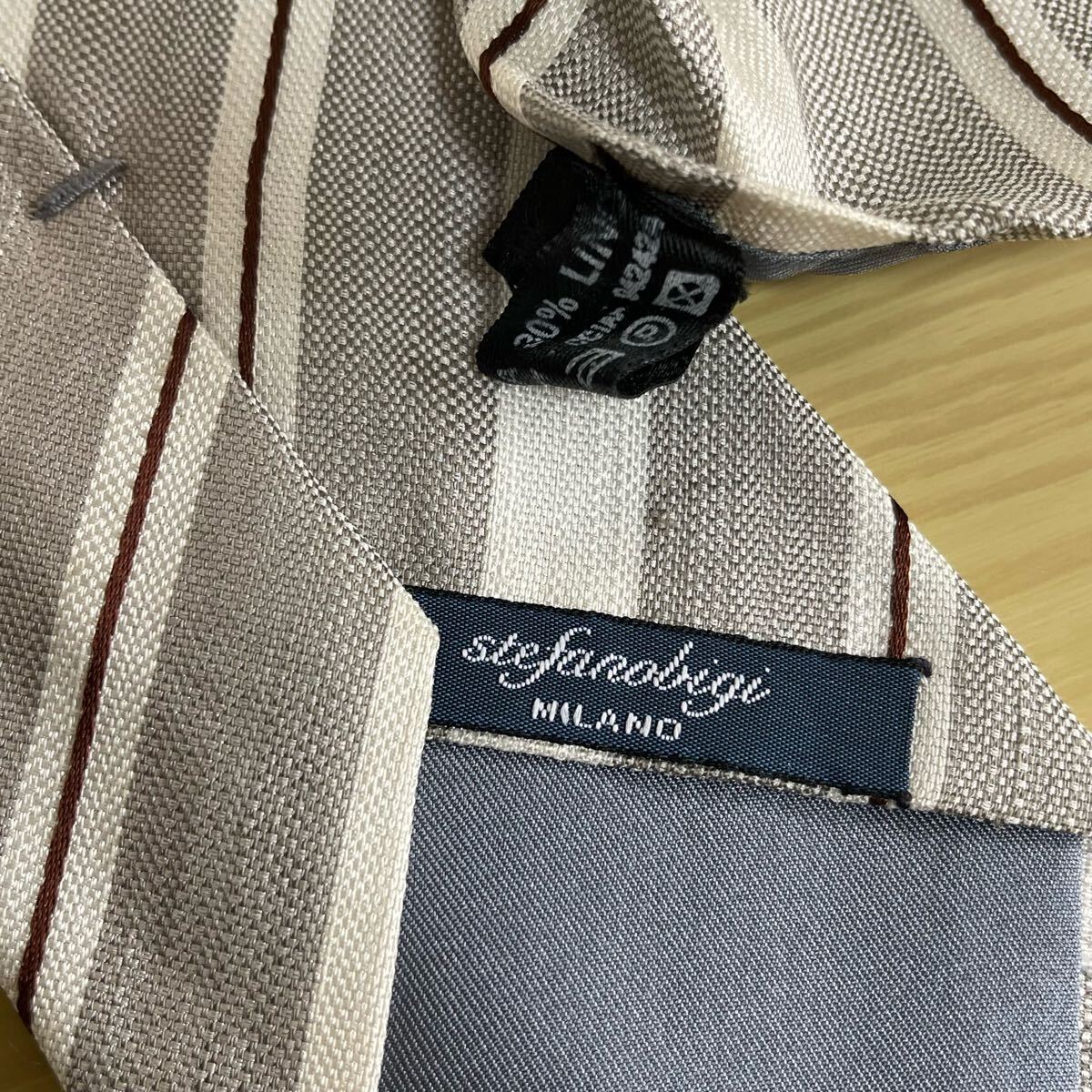 stefanobigi(ステファノビジ)グレーカラーストライプ柄ネクタイ拍卖