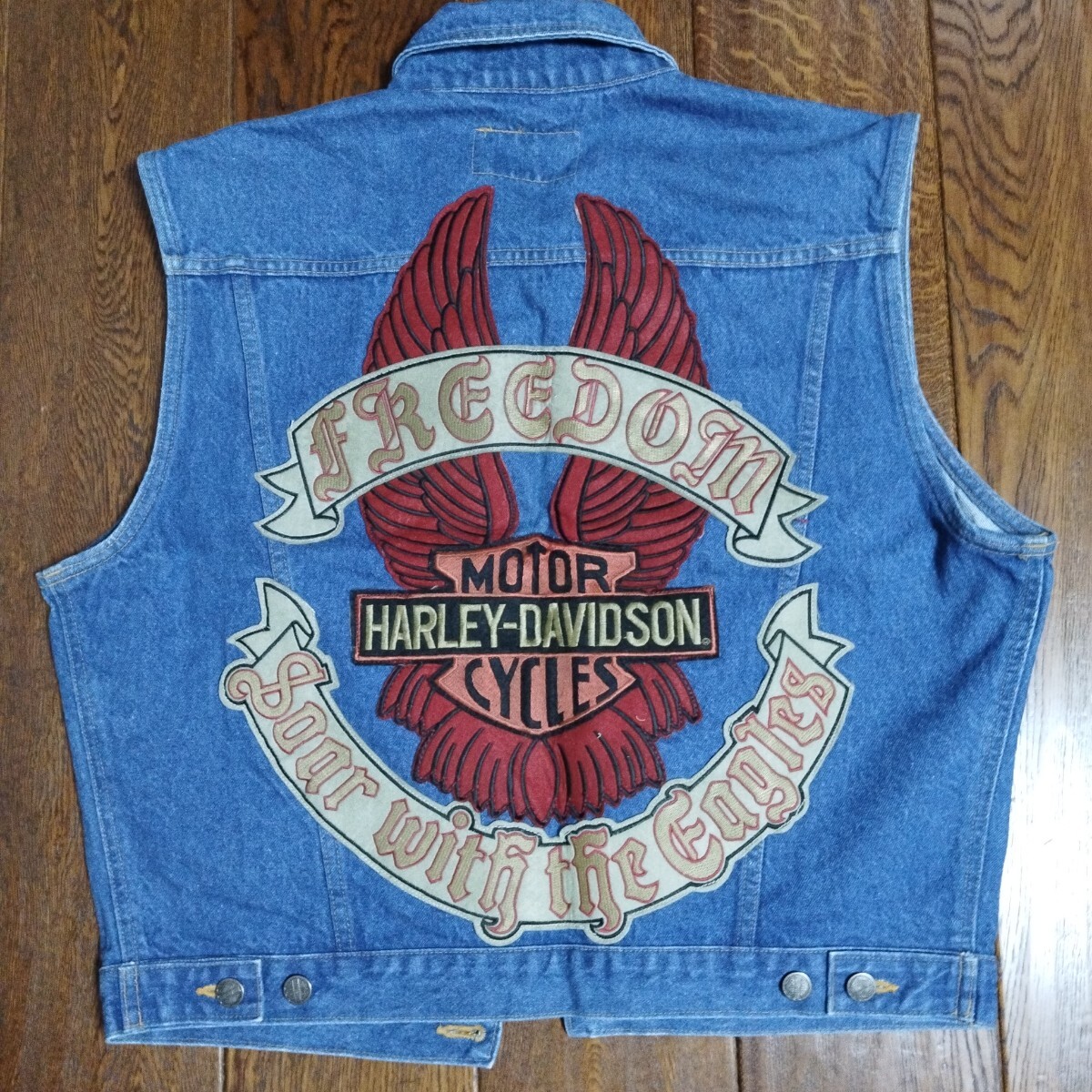 HARLEY DAVIDSON ハーレーダビッドソン  90年代ビンテージ デニムベスト L 美品拍卖