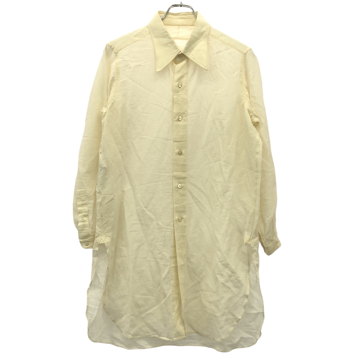 Maison Margiela メゾン マルジェラ 21SS ワンポイント刺繍リネンロングシャツブラウス S29DL0193 アイボリー 36 ITAM8XJGKLA8拍卖